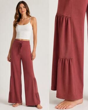 Soft Surroundings Wide Leg Knit Pants With Side Inset Panels SZ Small